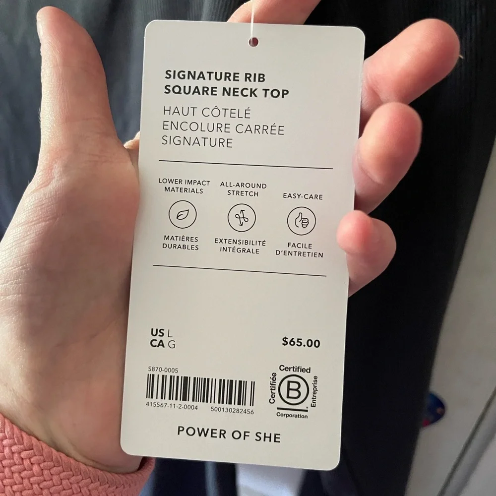 ATHLETA Signature Rib Square Neck Top NWT - Picture 6 of 10